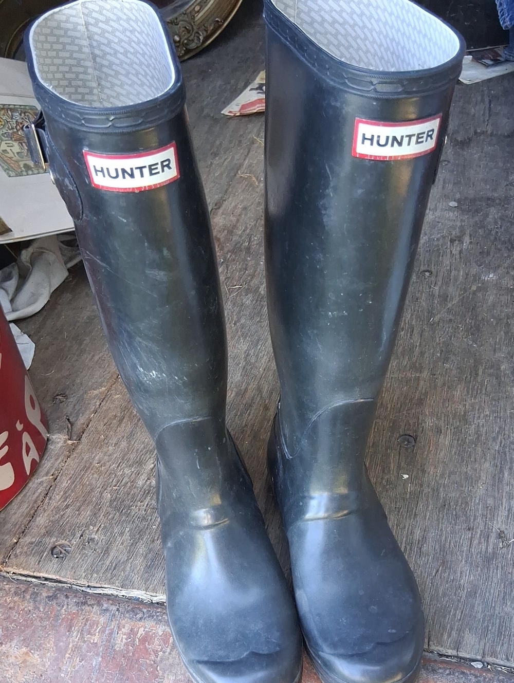 Hunter Black Knee-High Waterproof Rain Boots